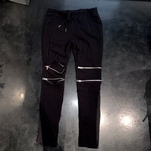 IMPERIAL black pants with silver zipper detail size Small
